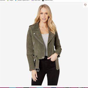 Anthropologie Blank NYC Suede Moto Jacket in Herb size LARGE
